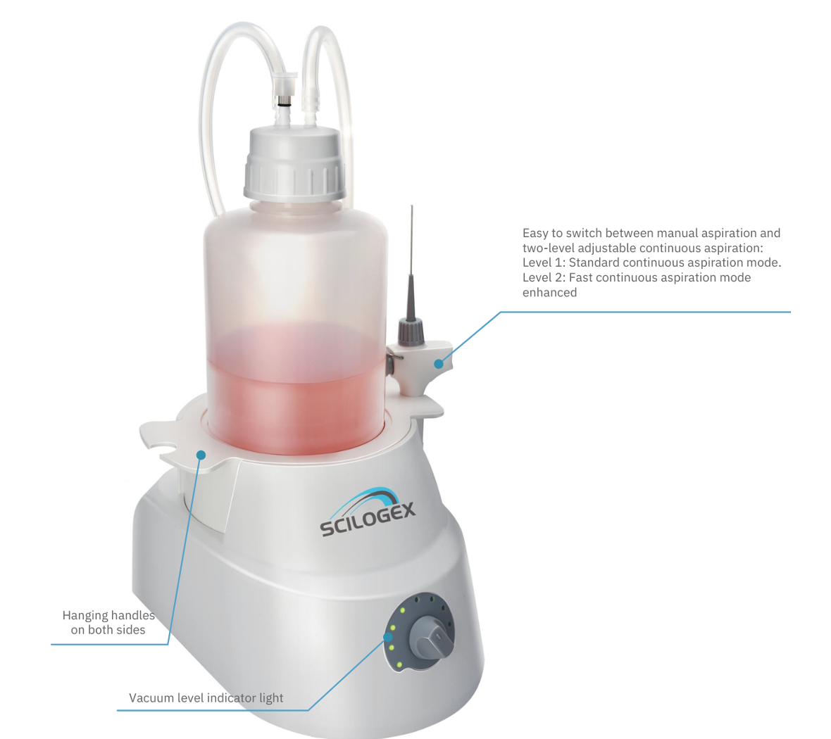 Low cost vacuum aspirator for cell culture, DNA extraction, microplate waste removal, and more. Low cost vacuum aspirator for cell culture, DNA extraction, microplate waste removal, seoaration of liquids and solids, liquid waste recovery, and more.