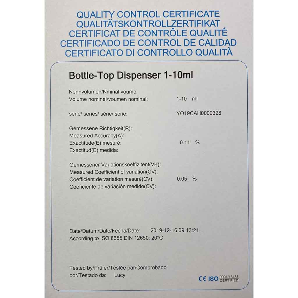 SCILOGEX SCI-Spense Bottletop Dispensers, in four fully adjustable volume sizes