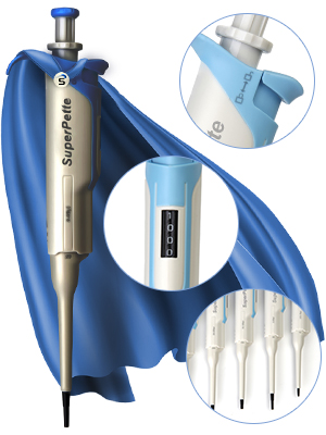 SuperPette Autoclavable Pipettors in 7 fully adjustable volume sizes