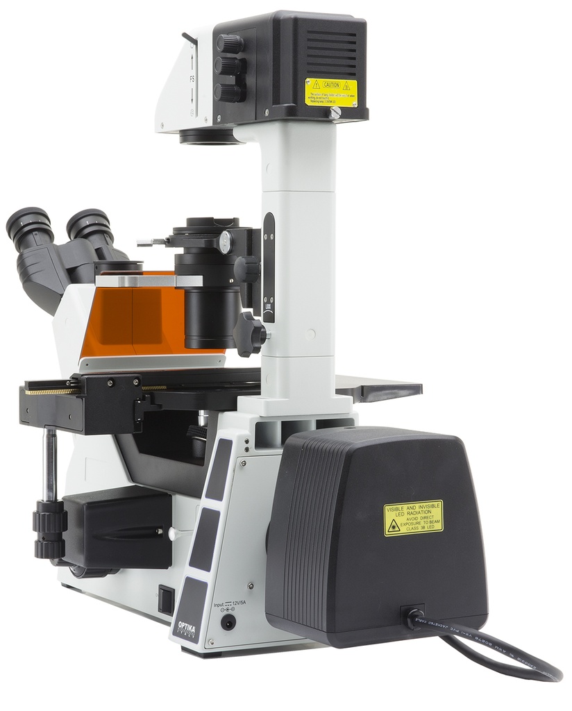 IM-5 Inverted LED fluorescence/phase contrast microscope, IOS, w/o objectives, UV, B&G filter set