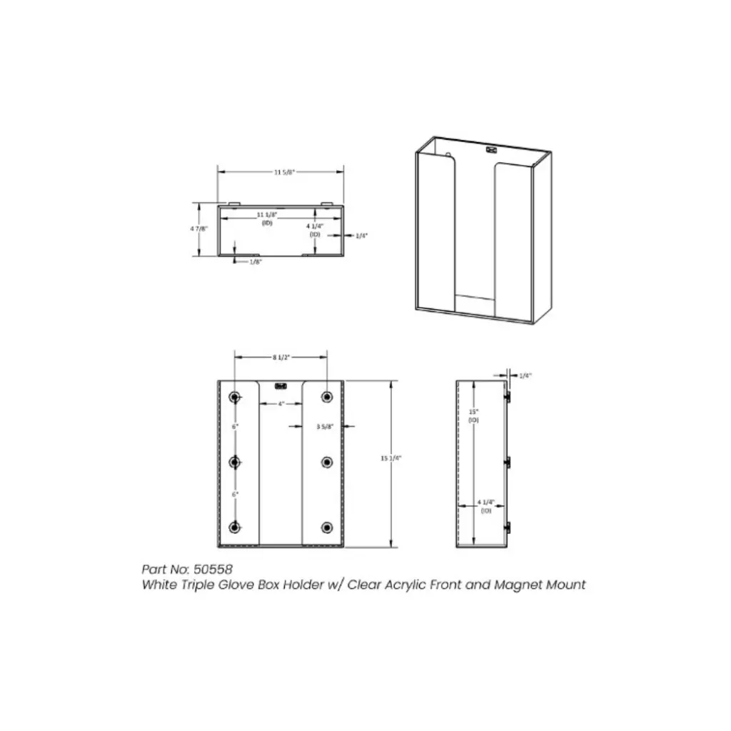 White Glove Box Holders with Clear Acrylic Front and Magnet Mount(9).webp