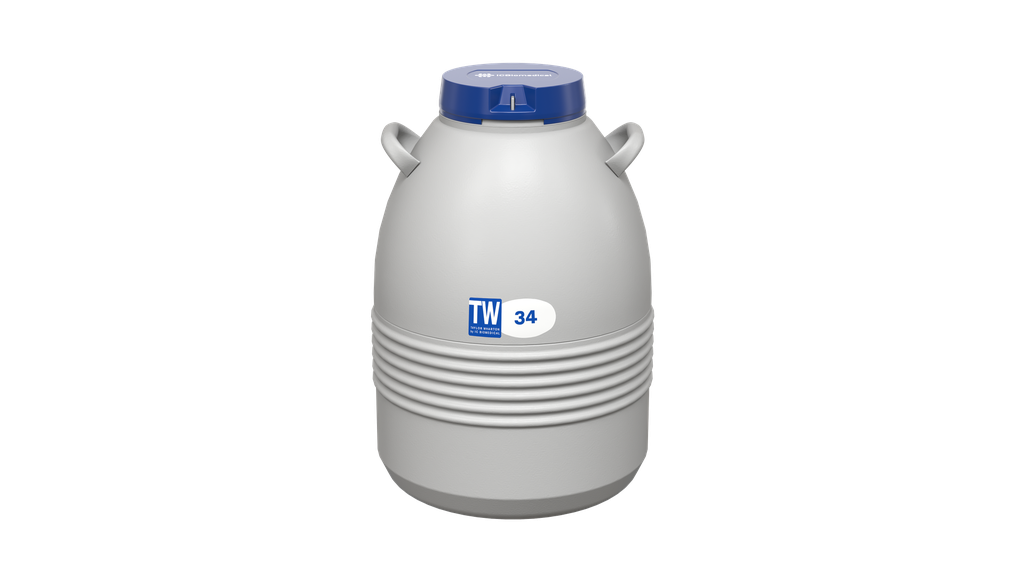 Taylor Wharton by IC Biomedical – 34 Series Small LN2 Freezer With 11″ Canisters (Capacity: 2100 x 1/2cc Straws)