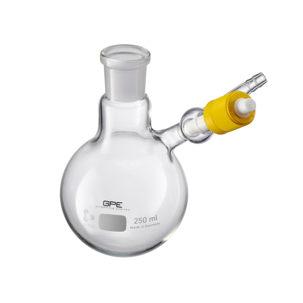 J Young Schlenk Flasks (Round Bottom, Fine Thread Tap, Socket)