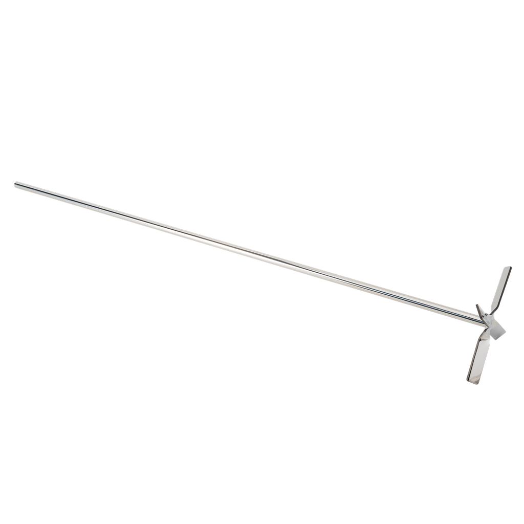 Cross Stirrer, 316L stainless steel. Shaft length 600mm x 8mm diameter. Impeller width 100mm.