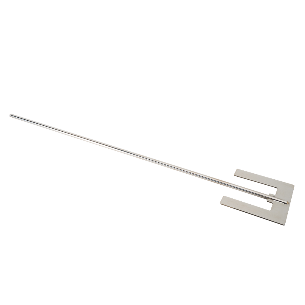 Anchor stirrer, 316L stainless steel. Shaft length 600mm x 8mm diameter. Impeller width 100mm.