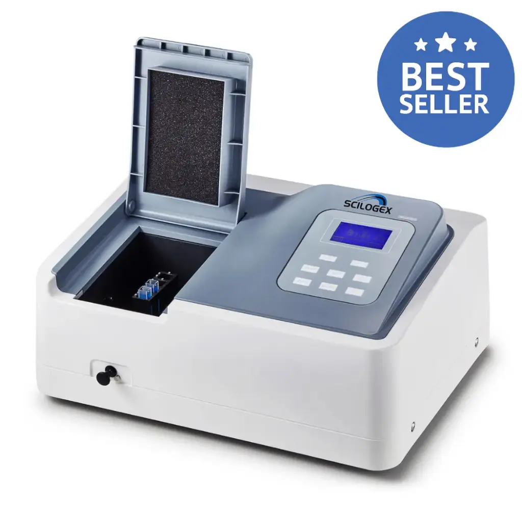 SCILOGEX SCI-UV1000 UV/Vis Spectrophotometer Deuterium lamp and Halogen lamp 200-1000nm, 4nm bandwidth