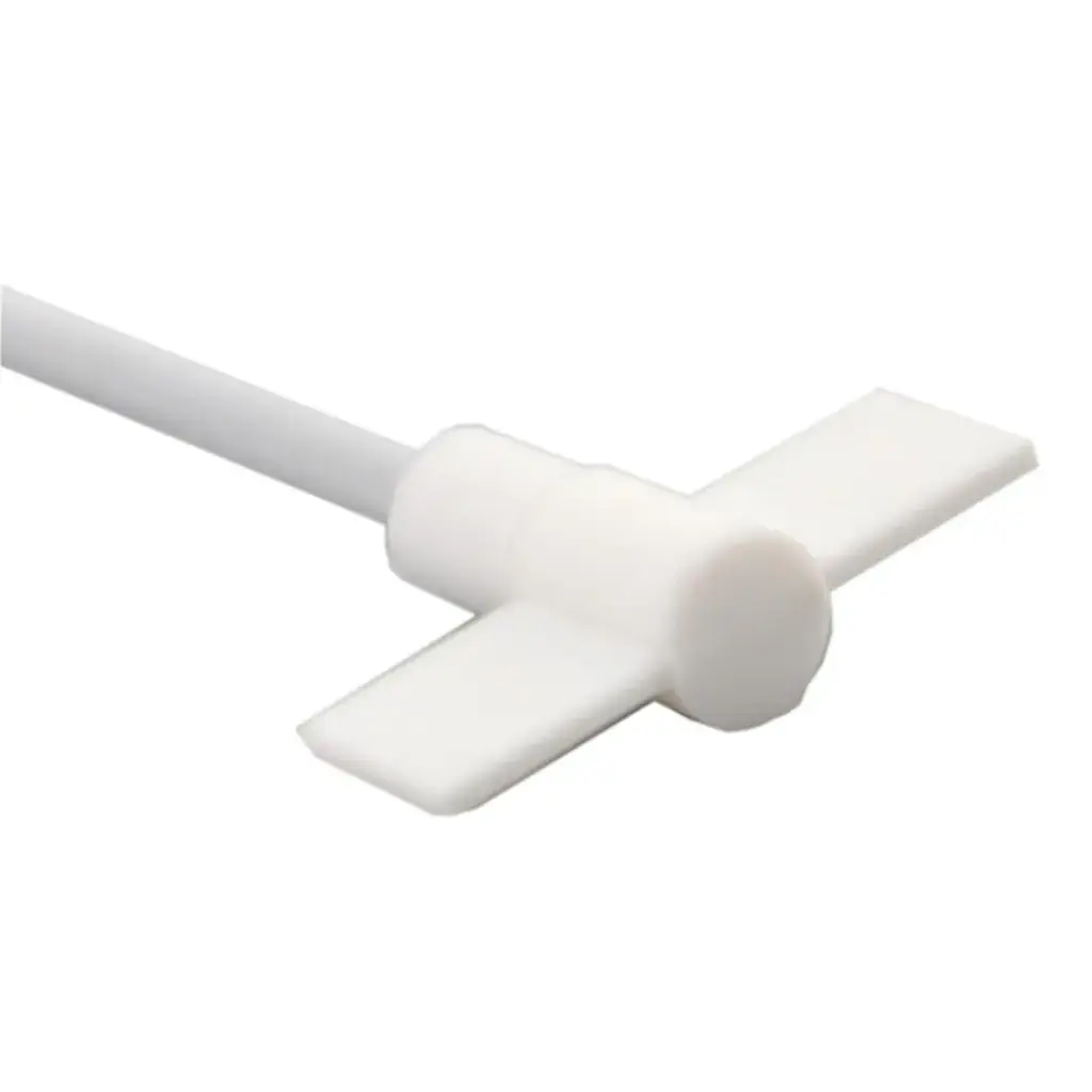 Straight stirrer, PTFE coated. Shaft 300mm long x 6mm diameter. Impeller width 70mm.