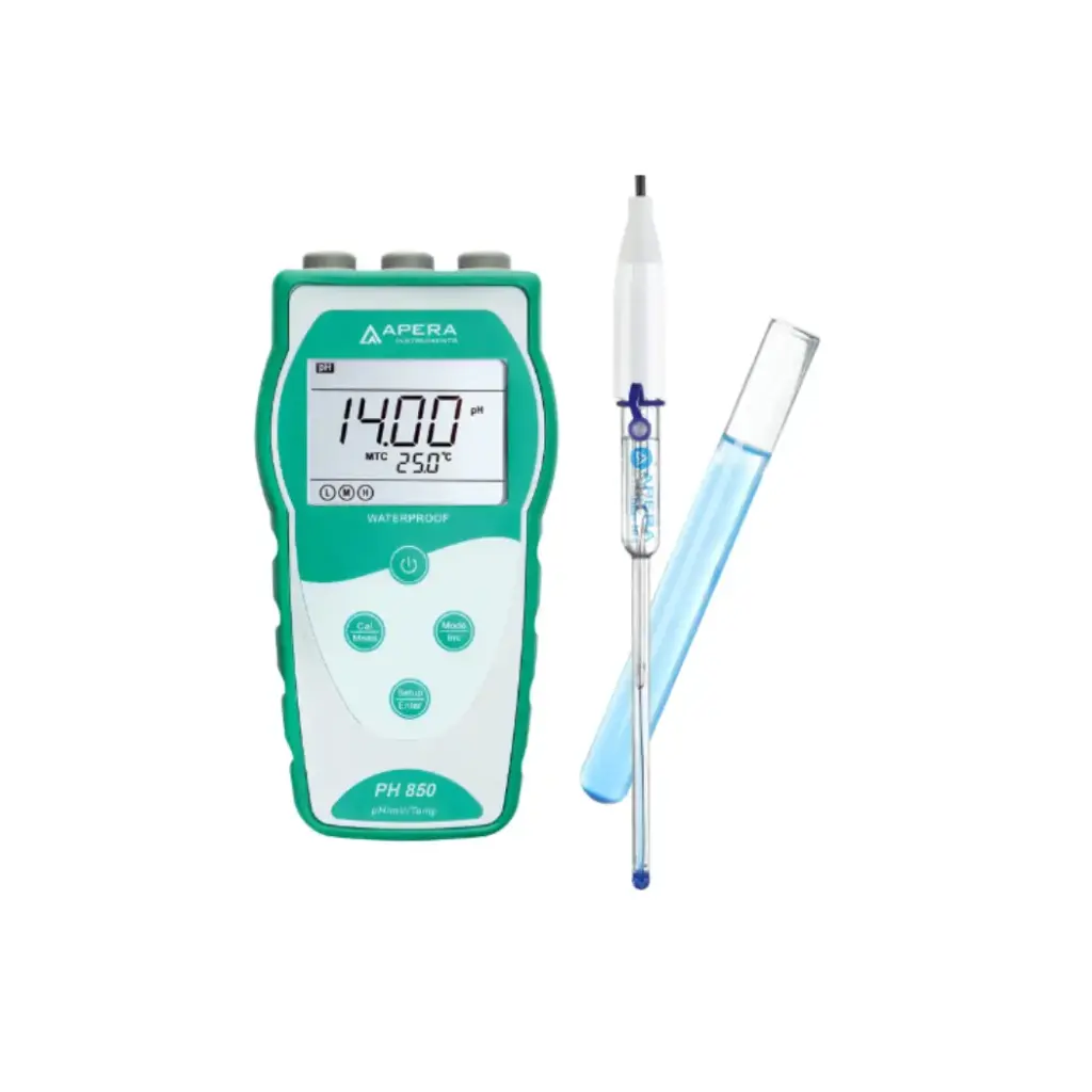 PH850-MS Portable pH Meter for Test Tubes and Small Liquid Samples; Equipped with LabSen® 243-6 pH/Temp. Electrode (6mm)
