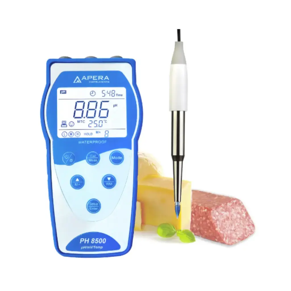 PH8500-SS Premium Series Portable Spear pH Meter for Food with GLP Data Logger
