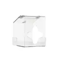 Undermount Two-Bin Small Clear Kimwipe Dispenser, Magnet Mount