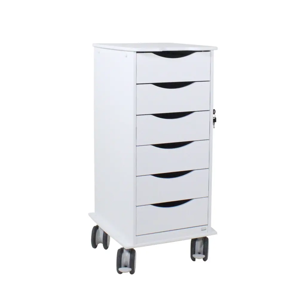 Core SP Cart with 6 White Drawers