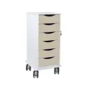 Core SP Cart with 6 Almond Beige Drawers