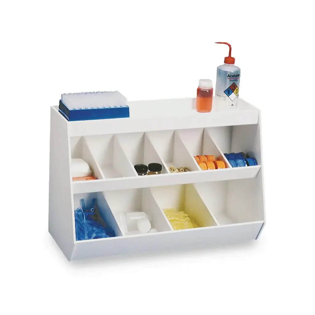 Lab Storage Shelves with 10 Bins