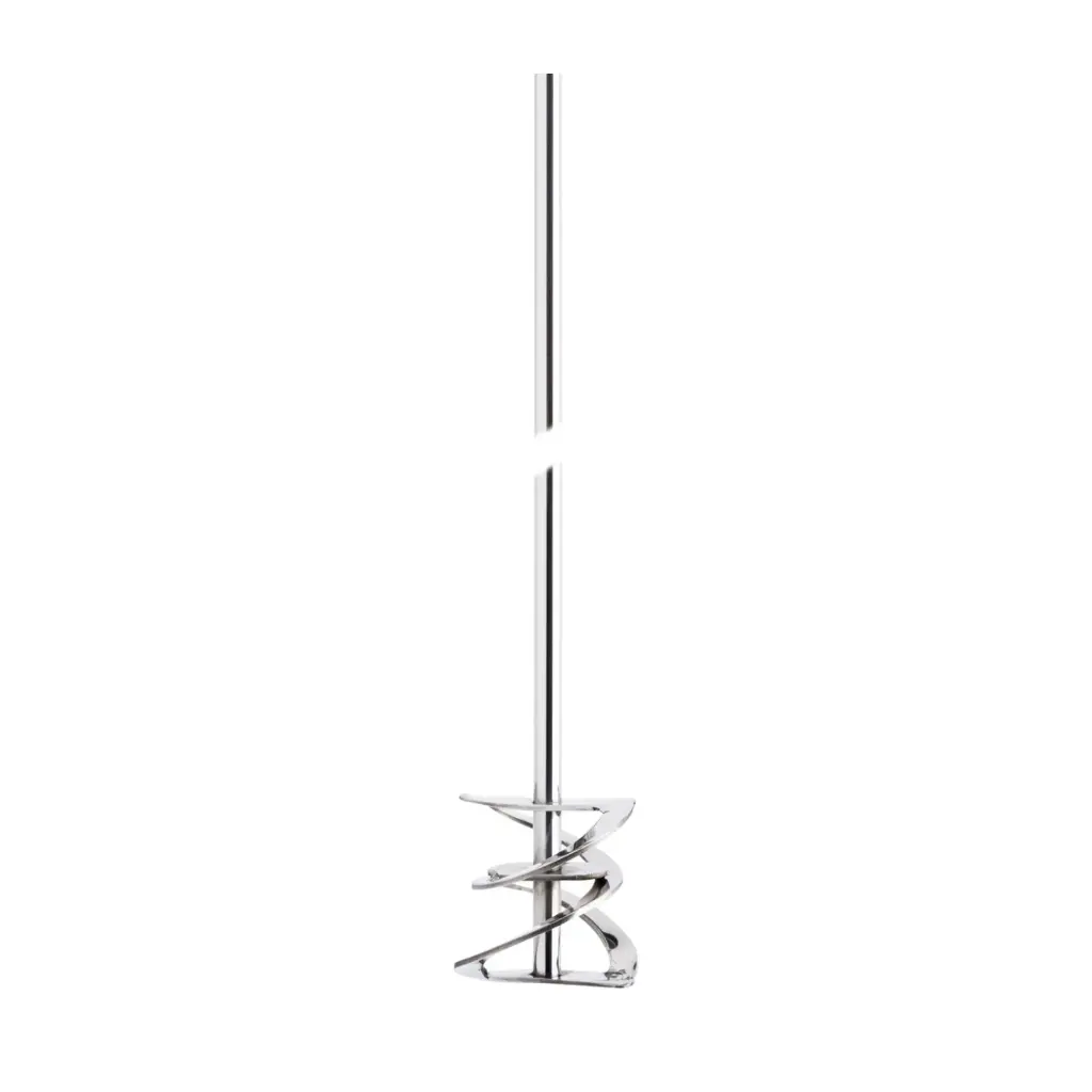 Spiral stirrer, 316L stainless steel.  Shaft length 400mm x 8mm diameter. Impeller width 50mm