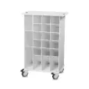 Angled Pipette Cart with White Drawers