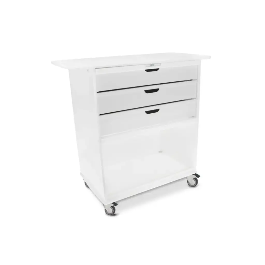 Extra Wide Core Cart with White Drawers