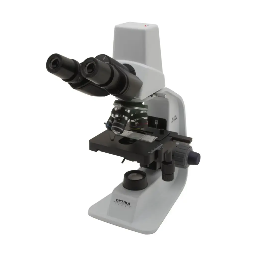 B-150 Monocular polarizing microscope, 400x, PLAN, rechargeable batteries