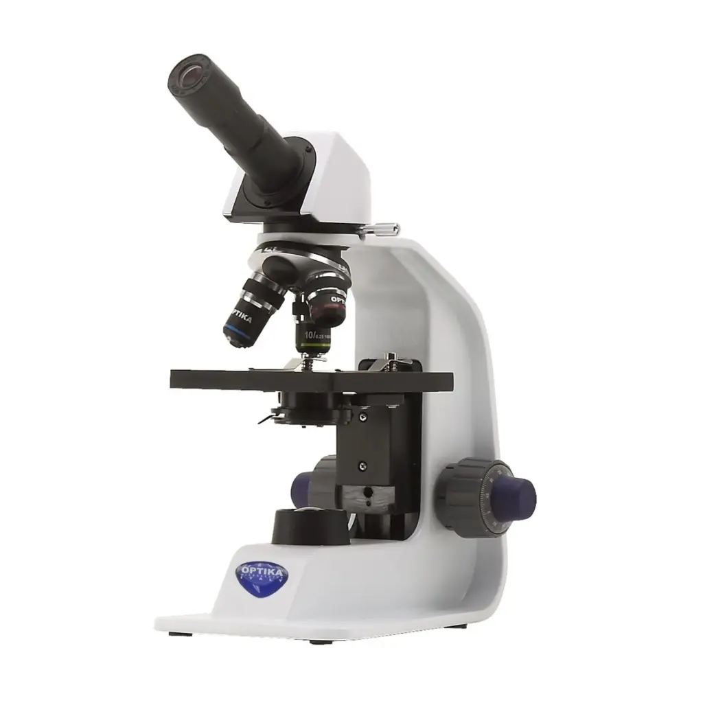B-150 Monocular brightfield microscope, 400x, PLAN, rechargeable batteries