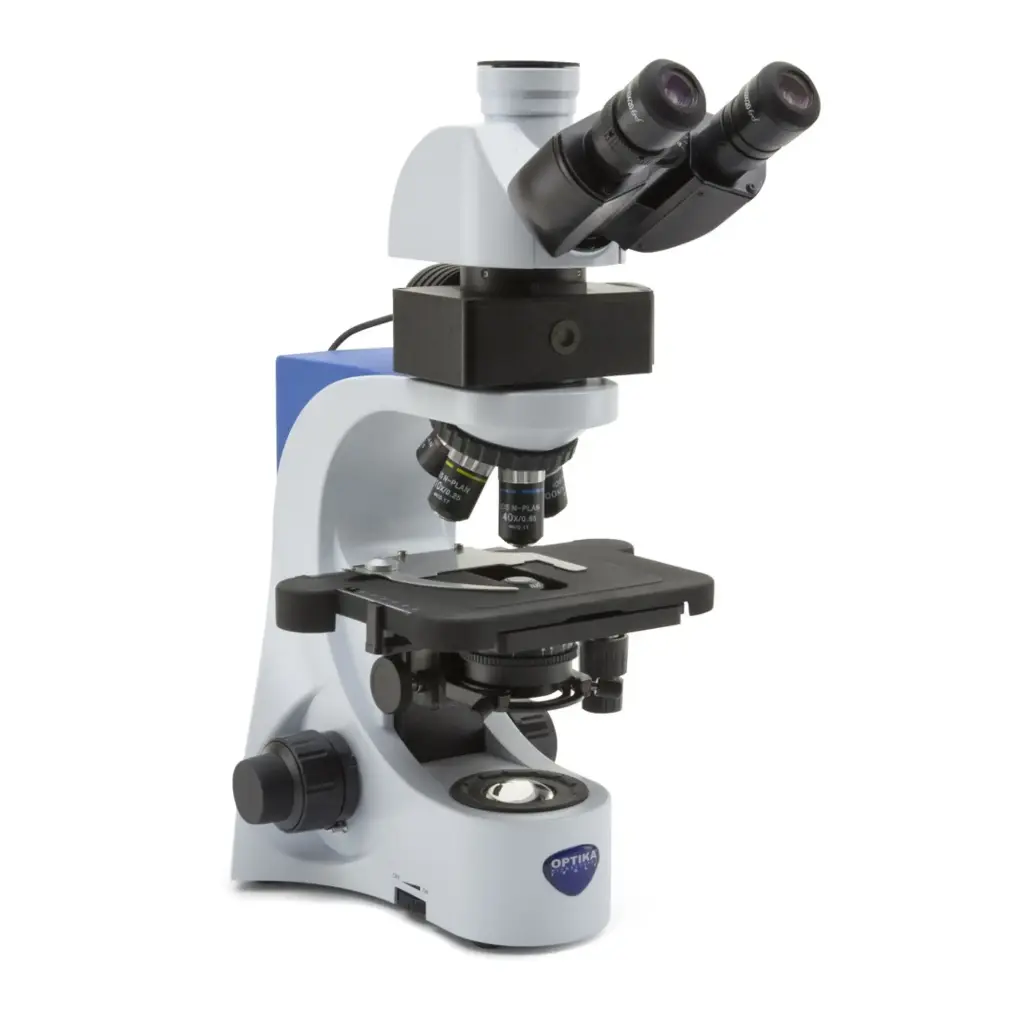 B-380 Trinocular LED fluorescence microscope, 1000x, IOS PLAN, B filter set