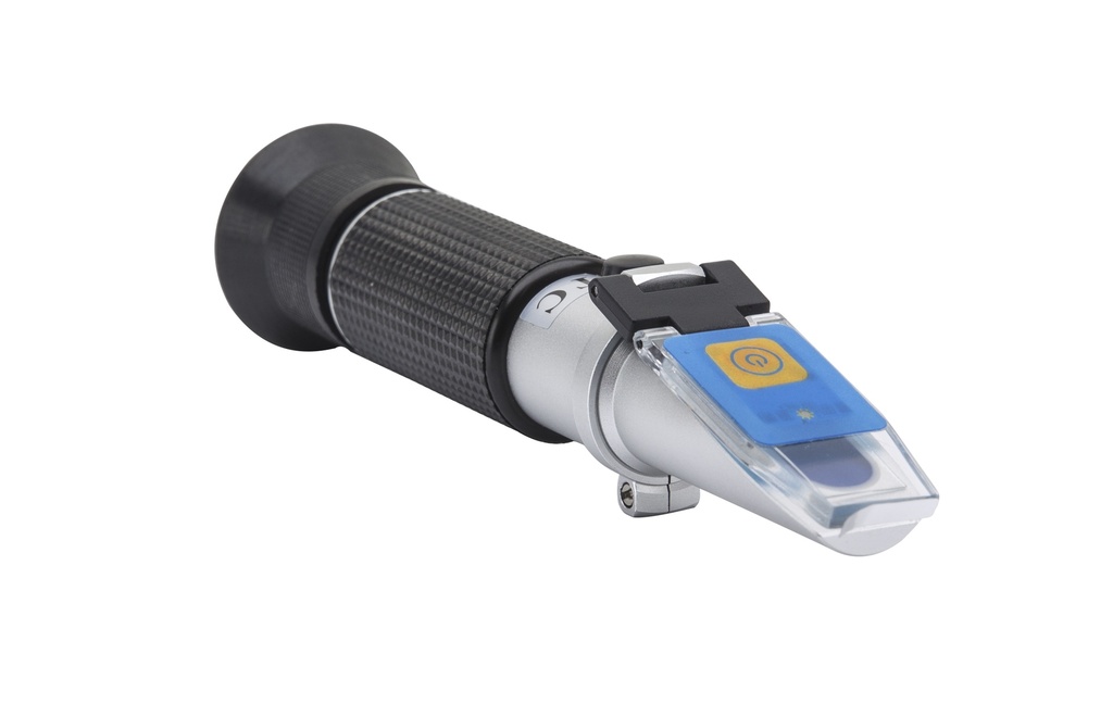 Hand refractometer, 0-80% Brix, double scale, built-in LED
