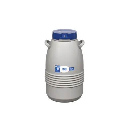 [TW 20 DUAL] Taylor Wharton by IC Biomedical – 20 Dual Series Small LN2 Freezer/Dry Shipper (Capacity: 660 x 1/2cc Straws)