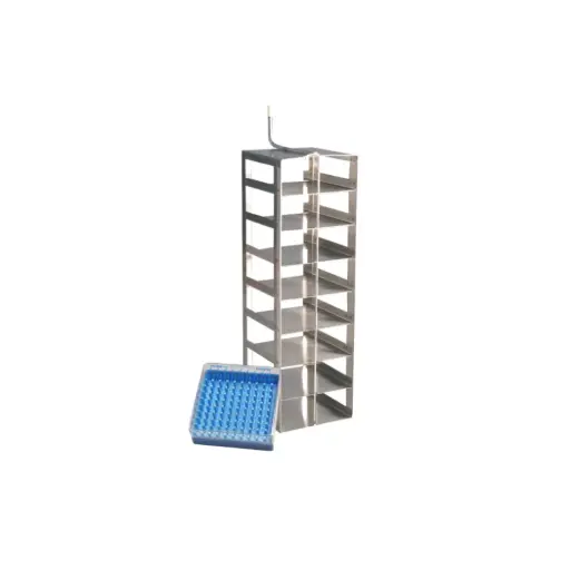 [R24K-9C45**] Taylor Wharton by IC Biomedical – PolyCarb Cell Box – Holds 81 (externally threaded vials) – Case of 24