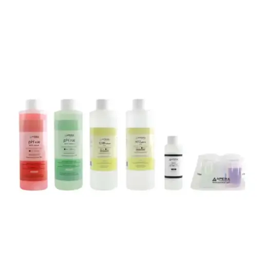 [AI1105] 8oz pH/EC Calibration Solution Kit , 4oz Storage Solution for pH/ORP Electrodes, plus Apera's CalBox