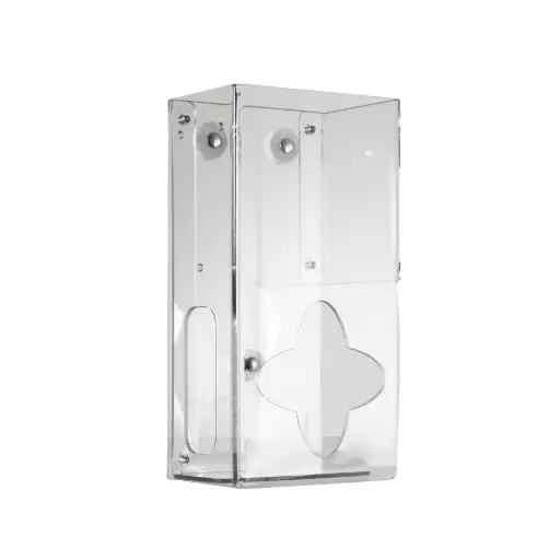 [53983] Vertical Two-Bin Small Clear Kimwipe Dispenser Magnet Mount