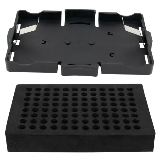 [18901361] Microplate Clamp and Foam Tube Holder for for 96-well (full skirt PCR plates, cell culture plates, enzyme-linked immunosorbent assay plates, deep well plates, etc. Half skirt/no skirt PCR plates