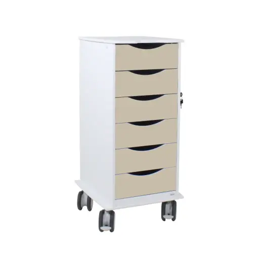 [54046] Core SP Cart with 6 Almond Beige Drawers