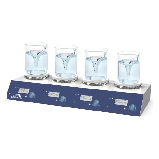 [811411029999] SCILOGEX SCI-S4 4-Channel Stirrer, Ceramic Plate, 110V, 50/60Hz, US Plug