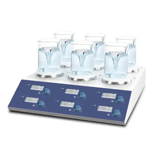 [811611029999] SCILOGEX SCI-S6 6-Channel Stirrer, Ceramic Plate, 110V, 50/60Hz, US Plug