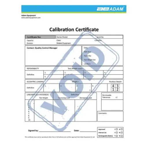 [700660290] Calibration certificate
